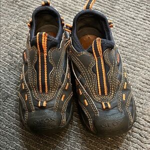 Geox Kids Black and Orange Sneakers